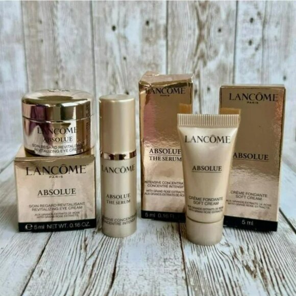 New Bundle of Lancome Absolue The Serum, Eye Cream and Soft Cream Travel Size - Picture 1 of 2